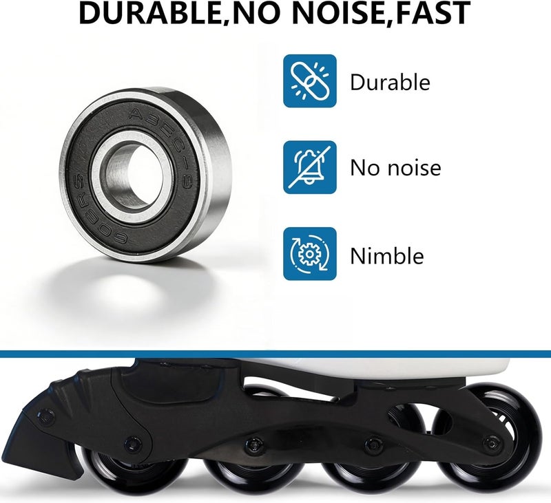 FLYDAZZLE Inline Skate Wheels: 72mm 76mm 80mm Roller Hockey Blade Replacement Wheels with ABEC 9 Bearing for Indoor Outdoor (8 Pack) (72 mm) - Image 3